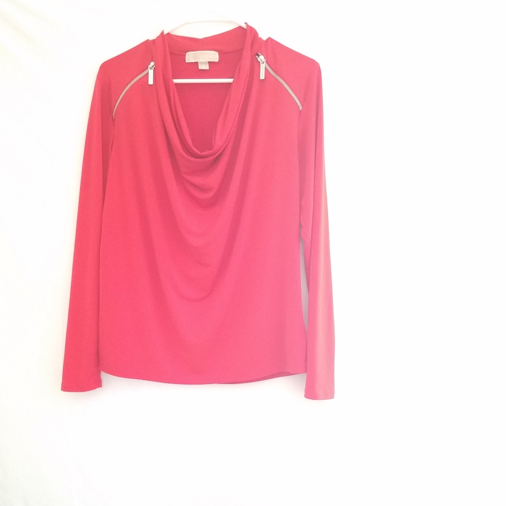 Michael Kors Womens size medium red long sleeve blouse